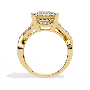 Anillo de Compromiso Clásico con Diamante de Corte Princesa de 3 Quilates Cultivado en Laboratorio, Oro de 14K, Diamante con Certificado IGI para Aniversario o Boda - Product Image 5