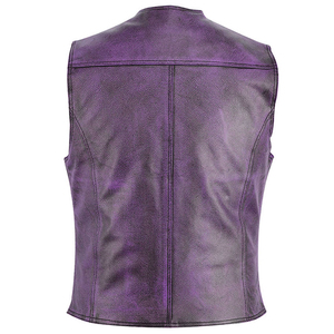 <b>Men's</b> <b>Purple</b> V-neck <b>Waistcoat</b> Solid Color Casual Vest Single Breasted Button Closure Outer Wear Autumn Style - Product Image 3