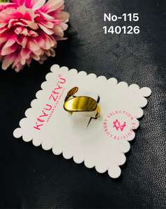 Bague pour femme en acier inoxydable plaqué or, style ethnique moderne, faite à la main, bijoux de mode, prix d'usine - Product Image 3