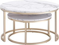 Table basse moderne en métal personnalisée avec plateau en marbre, garantie 1 an, livraison rapide - Prix bas pour la maison, le bureau, le salon