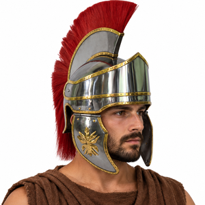 Réplique de casque romain artisanal en acier doux pour reconstitutions historiques et collectionnisme - Product Image 1