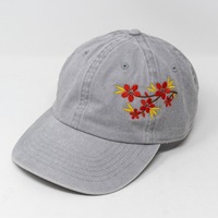 Casquette de baseball décontractée ajustable en acrylique pour hommes et femmes, avec logo brodé floral, personnalisable, respirante, style « Dad Hat »