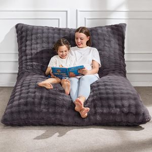 Fauteuil relaxant en forme de pouf en mousse à mémoire de forme, fausse fourrure, style décontracté, Vietnam Bean Bag MD02 pour salon et chambre à coucher - Product Image 1