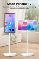 Monitor Portátil Inteligente LED Blanco de 21.5 Pulgadas, HDTV Android 13, Enrollable, con Pantalla Táctil