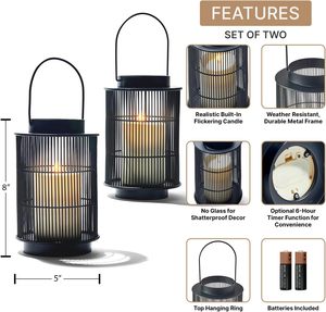 Lanterne en métal de fabrication OEM, aspect vintage, pour la décoration intérieure, les mariages et l'éclairage des festivals - Product Image 2