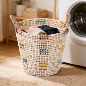 ชุดตะกร้าหวายสีสันสดใส 3 ใบ ตะกร้าเก็บของทำมือ ขายส่ง เป็นมิตรกับสิ่งแวดล้อม ผลิตในเวียดนาม - Product Image 6