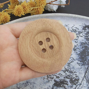 Boutons ronds plats en bois naturel pour la décoration, l'artisanat, le bricolage, les jouets en bois - Product Image 3