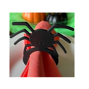 Superbe anneau de serviette en métal, motif araignée, décoration festive pour votre table de dîner - Product Image 1