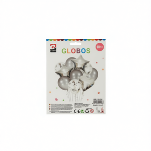 Globos Plateados Combinados para Fiesta, Marca GLOBOS - Product Image 1
