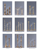 Ensemble de supports à bougies en métal doré de luxe pour décorations de mariage et de Noël, design moderne, cadeaux faits à la main de haute qualité