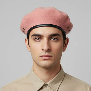 หมวกเบเรต์ขนสัตว์แบบสั่งทำพิเศษสำหรับกิจกรรมกลางแจ้ง - หมวกคุณภาพสูงลายทาง ระบายอากาศได้ดี เหมาะสำหรับทุกฤดูกาล สำหรับทั้งชายและหญิง - Product Image 1