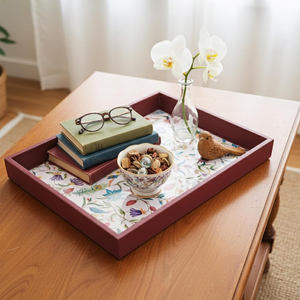 Bandeja de Servir de Madera Hecha a Mano de Lujo, Acabado Natural Suave, Ideal para Decoración de Mesa de Centro en Hoteles, Hogares y Cocinas, Suministro al por Mayor - Product Image 6