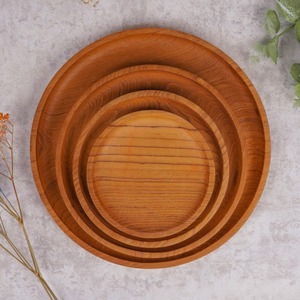 Assiette de service en bois poli fait main, style classique, en teck, assiette à dîner, plat en bois naturel, assiette à fruits et desserts, écologique - Product Image 3