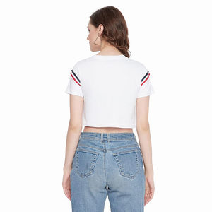 Nouveautés : Tops courts pour femmes de qualité supérieure, tops courts unis, impression de logo personnalisée, streetwear, séchage rapide, légers, t-shirts pour femmes - Product Image 2