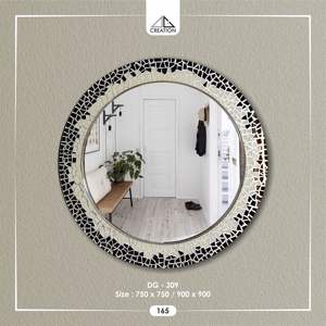 Miroir mural irrégulier fait main, cadre en mosaïque accrocheur, écologique, incassable, design Art Déco pour la décoration de la maison - Product Image 6