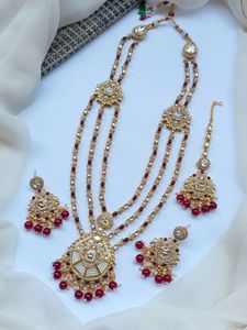 Bridal Engagement <b>Wedding</b> Navratna Kundan Necklace Earring Set Artificial Jewellery Stainless Steel Gold Plated 2026 Wholesale - Product Image 5