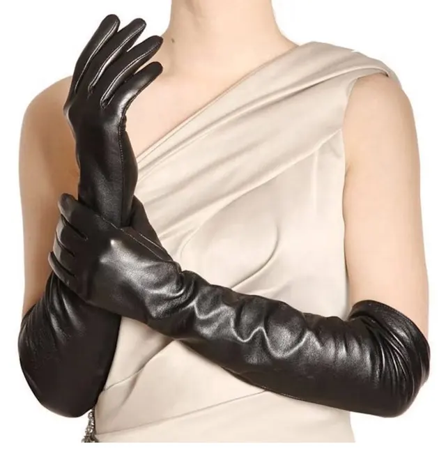 Kadınlar için uzun deri Opera eldivenleri