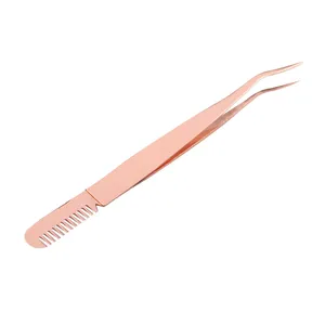 Stainless Steel Makeup Eye Lashes Tweezer <b>Extension</b> Tools Clip Applicator False Eyelashes Tweezers - Product Image 3