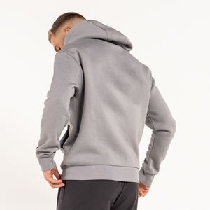 Sudadera con Capucha Gris para Hombre, Personalizable, Corte Regular, Algodón French Terry, Informal, con Bolsillo Delantero, para Otoño - Product Image 3