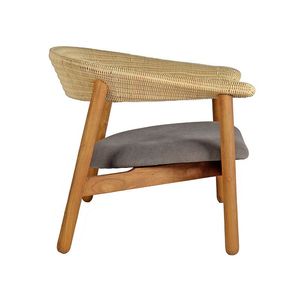 Chaise en teck massif de qualité supérieure avec coussin en rotin tressé à la main, assise moderne et imperméable pour projets hôteliers et d'exportation - Product Image 6