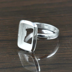 Anillo de Plata de Ley S925 con Forma Rectangular de 7-30 MM, Anillo de Copa con Bisel de Diamantes, Joyería Fina, Accesorios para Bodas, Venta al por Mayor - Product Image 4