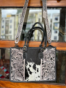 Bolso de mano de piel de vaca auténtica, elegante de nuevo diseñador bolso de cuero, bolsos tallados a mano para ocultar el pelo para mujeres multiusos - Product Image 2