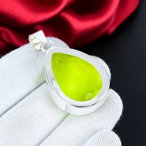 Pendentif en topaze citron, argent sterling 925, fait main, forme goutte d'eau, bijou, pierre de naissance de novembre, cadeau pour elle - Product Image 4
