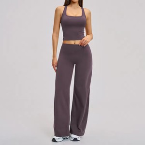 Vêtements de sport pour femmes en gros, ensemble de sport 2 pièces, débardeur personnalisé, respirant, pour la remise en forme, l'entraînement, le yoga, vêtements de sport - Product Image 4
