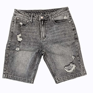 Custom Solid Color Streetwear <b>Men</b> Cargo Denim <b>Jeans</b> Shorts Custom High Quality Vintage Acid Washed Summer <b>Men</b> Denim Shorts - Product Image 2