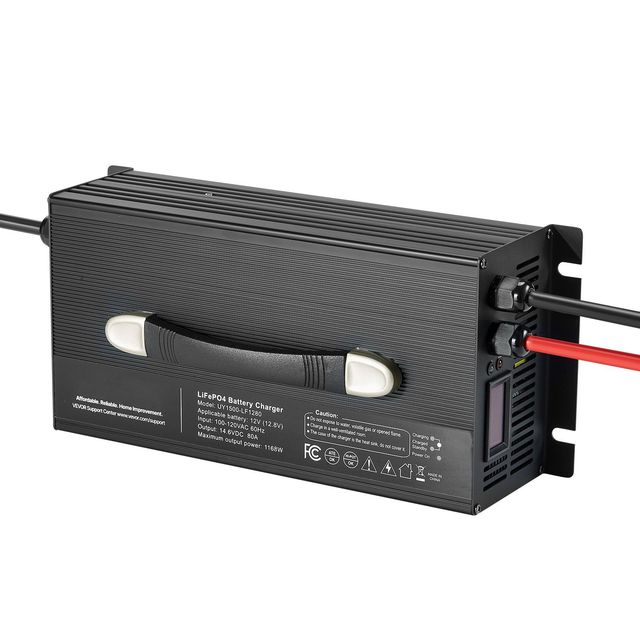 Smart Lithium Battery Charger 14.6V 80A AC DC Anderson Connector LED Indicator For LiFePO4 Deep Batteries
