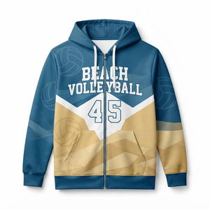 Sweat à capuche zippé pour homme, imprimé par sublimation, vêtement de sport avec numéro 24 et logo pagaie, tenue décontractée - Product Image 3