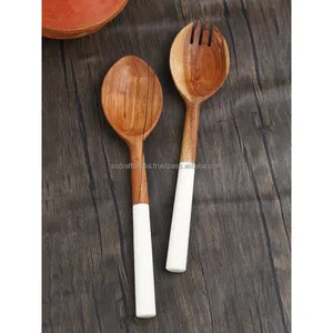 Herramientas de ensalada de madera de Acacia de alta calidad, juego de utensilios de madera personalizados, utensilios de cocina ecológicos - Product Image 3
