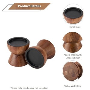 Aqdus Saleem AK-STK02 Portavelas Cuadrados Geométricos Apilables de Madera de Acacia Hechos a Mano para Decoración del Hogar |   Venta al por mayor - Product Image 3