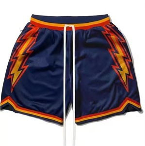 Short de bain pour homme en polyester, coupe classique, imprimé, avec cordon de serrage, bordure contrastée, tissé, respirant - Product Image 2