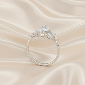 Bague de luxe en or 14 carats avec diamant de laboratoire taille marquise brillant de 2,18 carats, style unique, légère, en or 10 carats, bijou raffiné, cadeau - Product Image 5