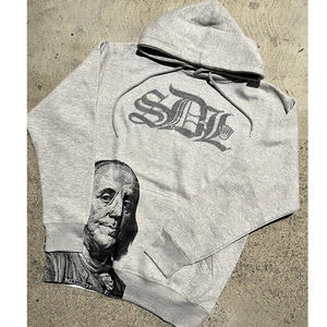 Sweat à capuche personnalisé pour homme, streetwear, diamant, délavage acide, délavé au soleil, SDL, poids lourd, 100% coton, coupe régulière, XXS, strass - Product Image 1