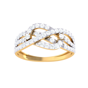 Elegante Anillo de Diamantes Entrelazados Infinitos, Anillo de Bodas de Oro Genuino, Joyería de Regalo de Aniversario Premium - Product Image 3