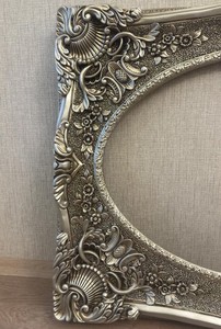 Luxury <b>Silver</b> Baroque <b>Mirror</b> – Large Ornate Statement <b>Mirror</b> for Elegant Interiors - Product Image 2