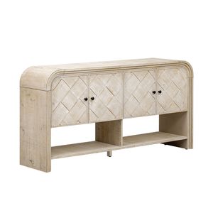 Consolle Versatile U_Style con Doghe in Legno Intrecciato e Impiallacciatura in Legno Massello per Ingresso, Corridoio, Soggiorno o Foyer - Product Image 5