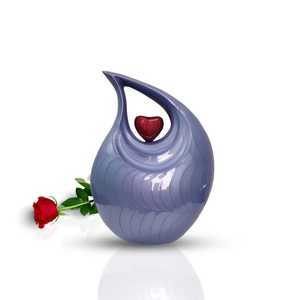Aluminum Teardrop Funeral Cremation Urn Decorative <b>Keepsake</b> <b>Ashes</b> Storage Glossy Black Enameled Heart Customizable Colour Adults - Product Image 5
