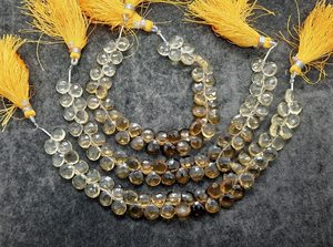 Perles de topaze naturelle impériale facettées en forme de cœur, 8 mm, couleur marron, 8 pouces, pour la création de bijoux - Product Image 6