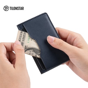 TVW103 ODM/OEM Men's Pocket Money Cover Ultra Thin Bifold Leather Credit Business ID Wallet Luxury <b>Card</b> <b>Holder</b> - Product Image 5