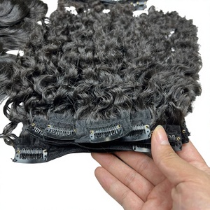 Extensions de cheveux humains à clipser, 100% cheveux vierges, installation facile, aspect naturel, sans perte de cheveux, sans nœuds, prix de gros - Product Image 1