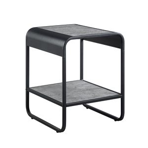 Tavolino con Struttura in Metallo Grigio Cemento e Nero con Ripiano Inferiore, Tavoli Console - Product Image 1