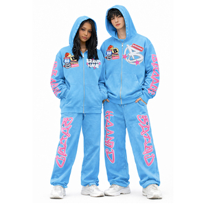 ชุดเซ็ตแทรคสูทผู้ชายแบบกำหนดเอง เสื้อฮู้ดดี้ กางเกงจ็อกเกอร์ พิมพ์ลายสตรีทแวร์ ชุดลำลอง 2 ชิ้น ชุดสเวตสูท พร้อมโลโก้แบบกำหนดเอง - Product Image 4