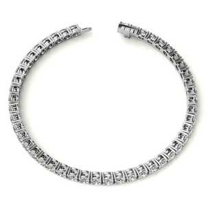 Aniva 925 <b>Sterling</b> <b>Silver</b> Tennis <b>Bracelet</b> with 4mm Lab Grown Brilliant Cut Diamonds IGI Certified Trendy Unisex <b>Bangle</b> Gift - Product Image 2