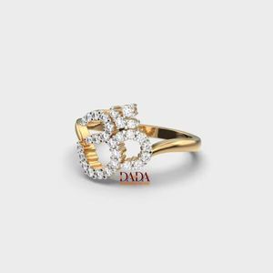 Personalized Lab Grown Diamond <b>Ring</b> Customizable <b>Name</b> Letters Gold Rose Gold White Gold Silver Women's Brilliant Cut - Product Image 6
