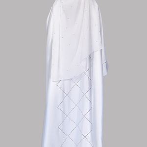 OEM <b>Women</b> <b>Abaya</b> Factory Luxury Modest Wear Satin Plaid with Pockets Embellishments Custom Size Options Eco-Friendly - Product Image 3