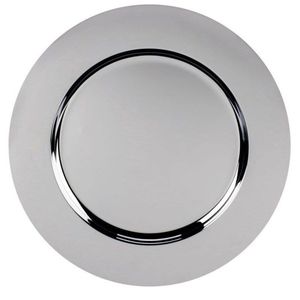 Elegant Silver Metal Charger Plate <b>Brushed</b> Stainless Steel Decorative Underplate <b>Round</b> Catering Serving Tray for Dinner Table - Product Image 2