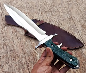Cuchillo Bowie Personalizado OEM Hecho a Mano para Camping/Caza, Hoja Recta de Acero Inoxidable, Mango de Micarta, Punta de Clip de 3mm, No Ajustable, DIY - Product Image 4